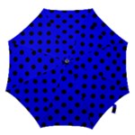 Polka Dots - Black on Blue Hook Handle Umbrella (Medium)
