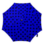 Polka Dots - Black on Blue Hook Handle Umbrella (Large)