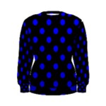 Polka Dots - Blue on Black Women s Sweatshirt