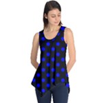 Polka Dots - Blue on Black Sleeveless Tunic