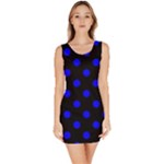 Polka Dots - Blue on Black Bodycon Dress