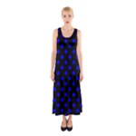Polka Dots - Blue on Black Full Print Maxi Dress