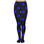 Polka Dots - Blue on Black Women s Tights