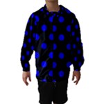Polka Dots - Blue on Black Hooded Wind Breaker (Kids)