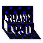 Polka Dots - Blue on Black THANK YOU 3D Greeting Card (7x5)