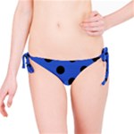 Polka Dots - Black on Cerulean Blue Bikini Bottom
