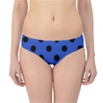 Polka Dots - Black on Cerulean Blue Hipster Bikini Bottoms