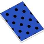 Polka Dots - Black on Cerulean Blue Large Memo Pads