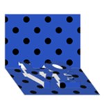Polka Dots - Black on Cerulean Blue LOVE Bottom 3D Greeting Card (7x5)