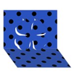 Polka Dots - Black on Cerulean Blue Clover 3D Greeting Card (7x5)