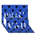 Polka Dots - Black on Cerulean Blue Miss You 3D Greeting Card (7x5)