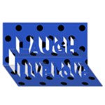 Polka Dots - Black on Cerulean Blue Laugh Live Love 3D Greeting Card (8x4)
