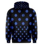 Polka Dots - Cerulean Blue on Black Men s Pullover Hoodie