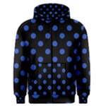 Polka Dots - Cerulean Blue on Black Men s Zipper Hoodie