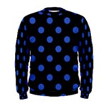Polka Dots - Cerulean Blue on Black Men s Sweatshirt