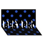 Polka Dots - Cerulean Blue on Black BEST BRO 3D Greeting Card (8x4)