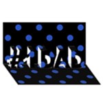 Polka Dots - Cerulean Blue on Black #1 DAD 3D Greeting Card (8x4)