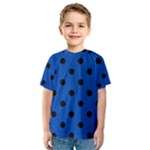 Polka Dots - Black on Cobalt Blue Kid s Sport Mesh Tee
