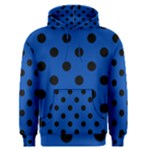Polka Dots - Black on Cobalt Blue Men s Pullover Hoodie