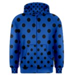 Polka Dots - Black on Cobalt Blue Men s Zipper Hoodie