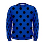 Polka Dots - Black on Cobalt Blue Men s Sweatshirt