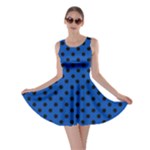 Polka Dots - Black on Cobalt Blue Skater Dress