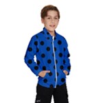 Polka Dots - Black on Cobalt Blue Wind Breaker (Kids)