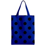 Polka Dots - Black on Cobalt Blue Zipper Classic Tote Bag