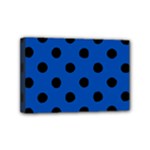 Polka Dots - Black on Cobalt Blue Mini Canvas 6  x 4  (Stretched)