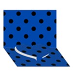 Polka Dots - Black on Cobalt Blue Heart Bottom 3D Greeting Card (7x5)