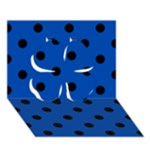 Polka Dots - Black on Cobalt Blue Clover 3D Greeting Card (7x5)