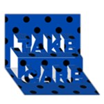Polka Dots - Black on Cobalt Blue TAKE CARE 3D Greeting Card (7x5)