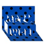Polka Dots - Black on Cobalt Blue Get Well 3D Greeting Card (7x5)