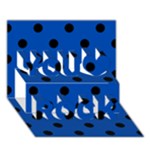 Polka Dots - Black on Cobalt Blue You Rock 3D Greeting Card (7x5)