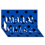 Polka Dots - Black on Cobalt Blue Merry Xmas 3D Greeting Card (8x4)