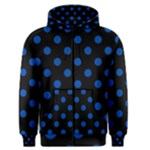 Polka Dots - Cobalt Blue on Black Men s Zipper Hoodie