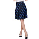 Polka Dots - Cobalt Blue on Black A-Line Skirt
