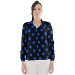 Polka Dots - Cobalt Blue on Black Wind Breaker (Women)