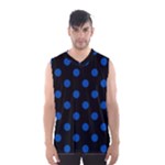 Polka Dots - Cobalt Blue on Black Men s Basketball Tank Top