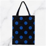 Polka Dots - Cobalt Blue on Black Classic Tote Bag