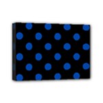 Polka Dots - Cobalt Blue on Black Mini Canvas 7  x 5  (Stretched)