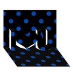 Polka Dots - Cobalt Blue on Black I Love You 3D Greeting Card (7x5)