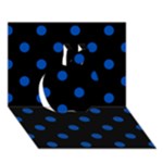 Polka Dots - Cobalt Blue on Black Apple 3D Greeting Card (7x5)
