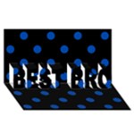Polka Dots - Cobalt Blue on Black BEST BRO 3D Greeting Card (8x4)