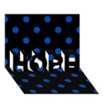 Polka Dots - Cobalt Blue on Black HOPE 3D Greeting Card (7x5)