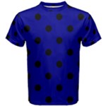 Polka Dots - Black on Dark Blue Men s Cotton Tee