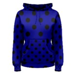 Polka Dots - Black on Dark Blue Women s Pullover Hoodie