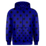 Polka Dots - Black on Dark Blue Men s Zipper Hoodie