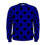 Polka Dots - Black on Dark Blue Men s Sweatshirt