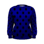 Polka Dots - Black on Dark Blue Women s Sweatshirt